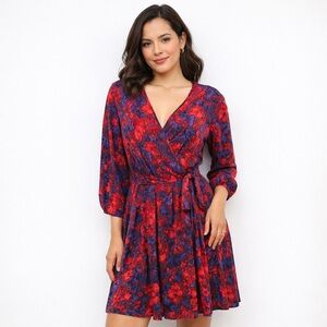 mark. Floral Knee-Length Wrap 3/4 Sleeves Women's Dress M